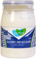 Йогурт Lactica натуральный греческий 4% 190 г