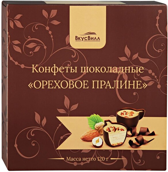 Конфеты шоколадные ВкусВилл Ореховое пралине 0,12кг