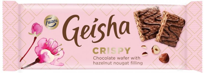 Батончик Fazer Geisha вафельный с начинкой из тертого ореха покрытый молочным и темным шоколадом 41 г