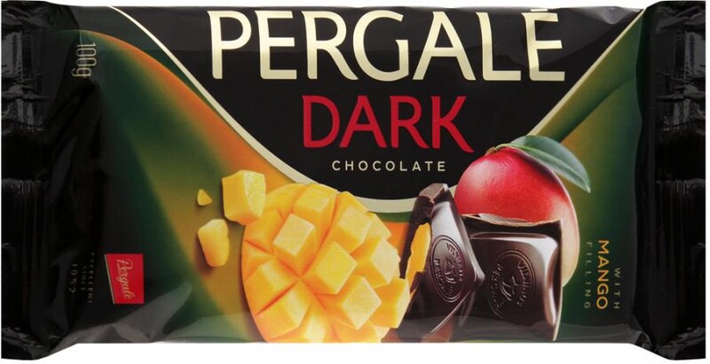 Шоколад Pergale темный с начинкой манго 0,1кг
