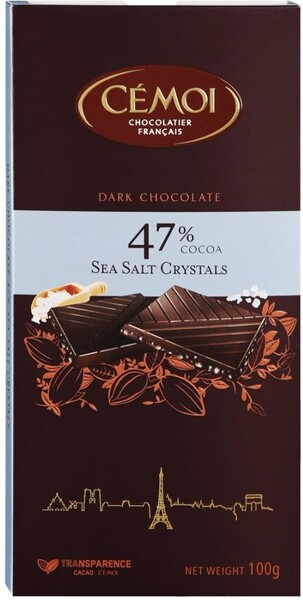 Шоколад Cemoi горький с кристаллами морской соли 100г
