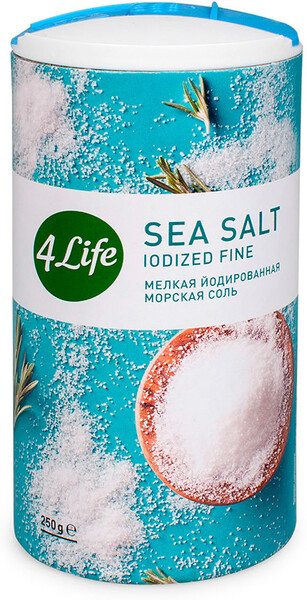 Соль морская 4LIFE мелкая йодированная, 250 г X 1 штука
