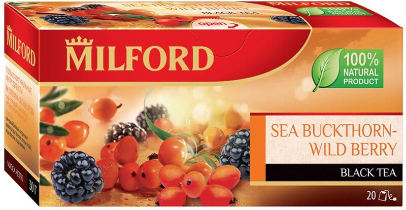 Чай Milford Sea Buckthorn Wild Berry черный 20 пакетиков по 1.5 г
