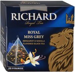 Чай Richard Royal Miss Grey черный листовой 20 пирамидок по 1.7 г