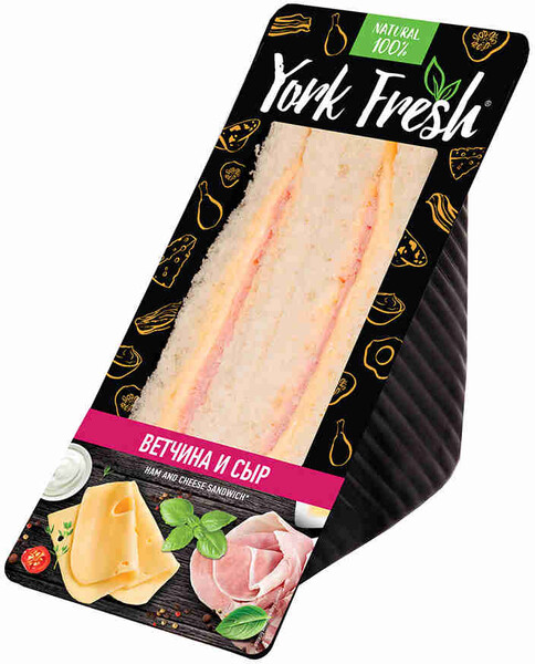 Сэндвич York Fresh с ветчиной и сыром, 150 г