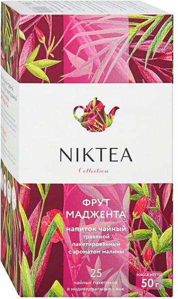 Чай Niktea Фрут Маджента фруктовый 25 пакетиков по 2 г