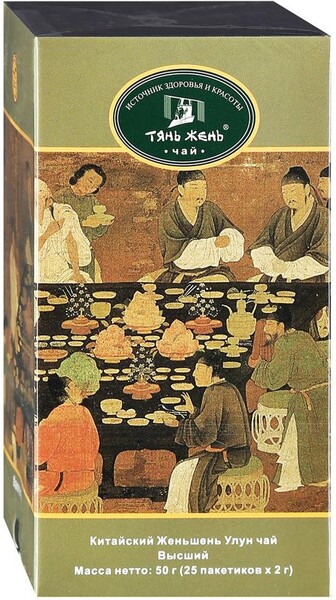 Чай Тянь-Жень Китайский Женьшень улун листовой 25 пакетиков по 2 г