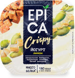 Йогурт Еpica Crispy с лимоном и смесь из семян тыквы печенья и белого шоколада 4.8% 140 г