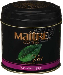 Чай Maitre de The Vert Женьшень улун зеленый листовой 100 г