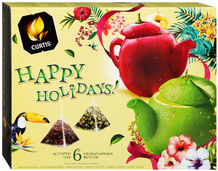 Чай Сurtis Pleasure Time Ассорти 6 вкусов по 5 пирамидок 53 г