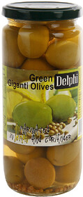 Оливки гигантские Delphi с косточкой в рассоле с лимоном и кориандром, 480г
