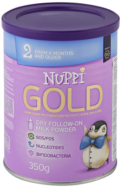 Смесь молочная сухая Nuppi Gold 2 последующая адаптированная с 6-12 месяцев 350 г банка