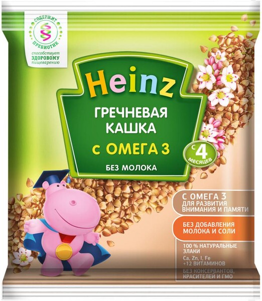Кашка Heinz гречневая с Омега-3 с 4 месяцев 30г