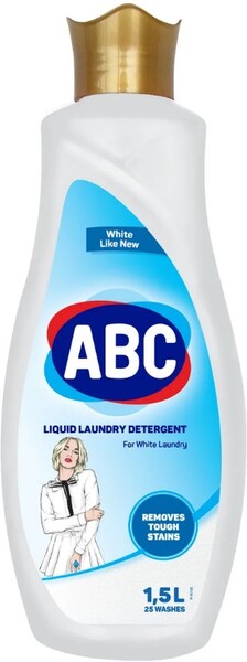 Жидкое средство ABC для стирки белых тканей 1,5 л