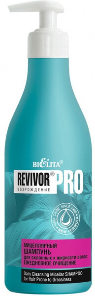 Шампунь для волос Bielita, Revivor Pro Мицеллярный Ежедневное очищение для склонных к жирности, 500 мл., ПЭТ