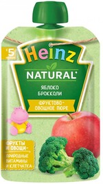 Пюре Heinz Natural с яблоком и брокколи без сахара с 5 месяцев 90 г