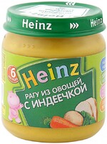 Пюре Heinz Рагу из овощей с индеечкой без сахара с 6 месяцев 120 г