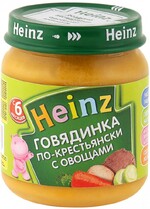 Пюре Heinz Говядинка по-крестьянски с овощами без сахара с 6 месяцев 120 г
