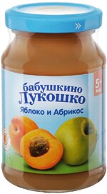 Пюре Бабушкино Лукошко с яблоком и абрикосом без сахара с 5 месяцев 190 г