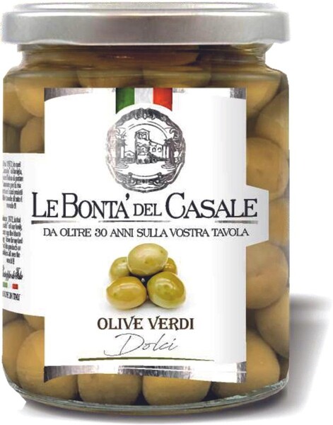 Оливки LE BONTA DEL CASALE зеленые сладкие, 280 гр., стекло