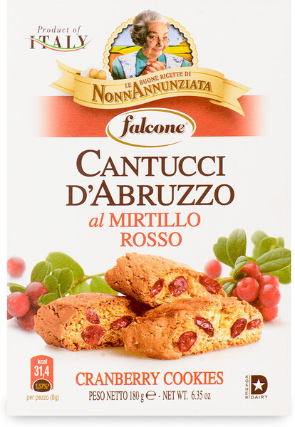 Печенье Cantucci D'Abruzzo с клюквой, Falcone, 180 г