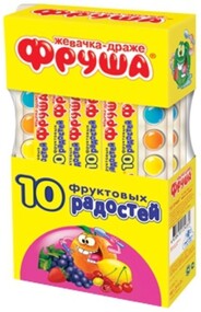 Кондитерские изделия Фру-фру Жевательная резинка ФРУША 10 фрукт.радостей 20 гр.