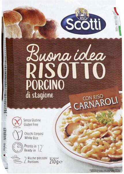 Рис Riso Scotti Risotto al Porcino Ризотто c белыми грибами 210г