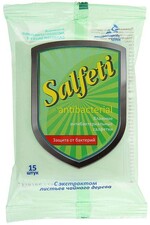 Салфетки влажные антибактериальные с экстрактом чайного дерева Salfeti, 10 шт., флоу-пак
