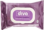 Салфетки влажные для снятия макияжа, с пластиковым клапаном, 25шт., Diva №25 , Флоу-пак