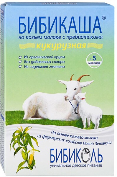 Каша кукурузная Бибиколь БибиКаша на козьем молоке быстрорастворимая с 5 месяцев 200 г