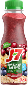 Завтрак питьевой яблоко-банан-вишня-виноград J7 0.3л Россия, БЗМЖ