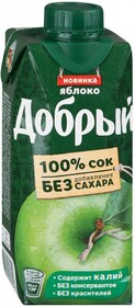 Сок Добрый яблочный 100%, 0,33л