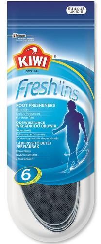 Стельки для обуви мужские, Ультратонкие, р.44-45, 6 пар, Kiwi Fresh'ins, Пластиковый пакет