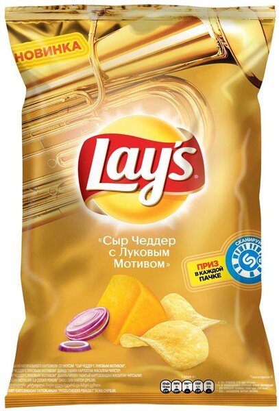 Чипсы «Lay's Сыр Чеддер с луком картофельные» 140 гр.