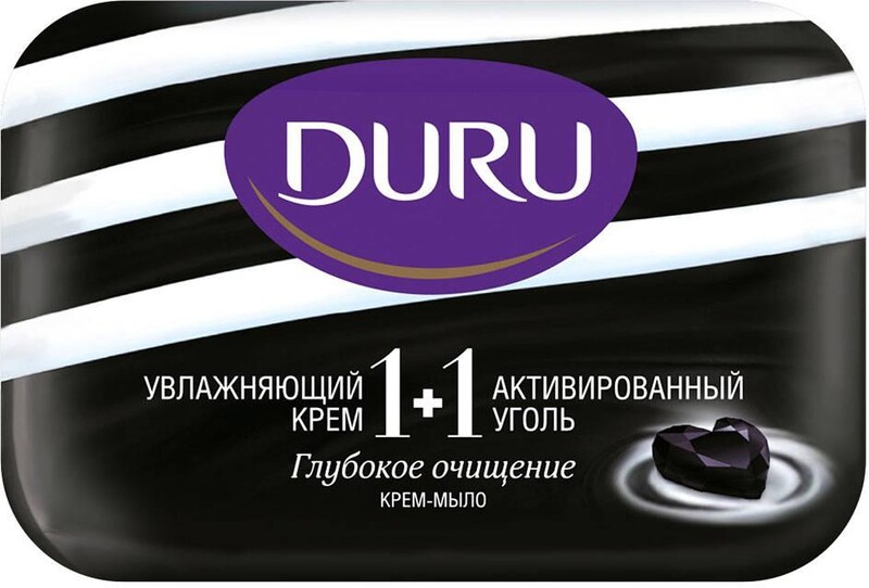 Крем-мыло Duru 1+1 Глубокое очищение, с активированным углем и увлажняющим кремом