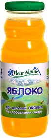 Сок Fleur Alpine Organic с яблоком осветленный восстановленный без сахара с 4 месяцев 200 мл