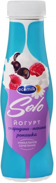 Йогурт Экомилк Solo со смородиной малиной и ромашкой 2.8% 290 г