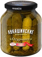 Огурчики Лукашинские маринады Пикантные сладко-пряные к оливье 670 г