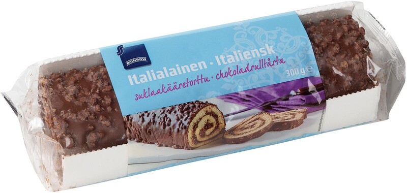 Рулет с шоколадной кремовой начинкой, Rainbow, 300 г, Италия