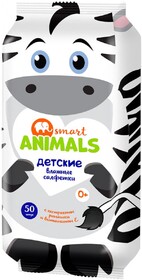 Влажные салфетки Smart Animals детские, 50 шт