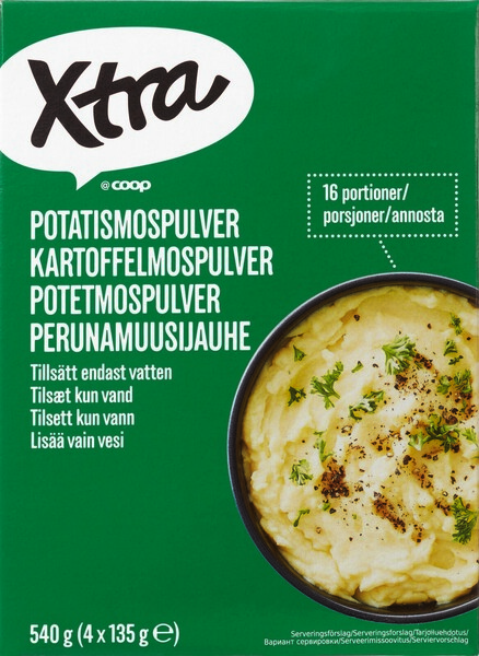 Пюре картофельное сухое, X-tra, 4 × 135 г, Германия