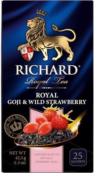 Чай черный RICHARD Royal Goji&Wild Strawberry арома, 25пак Россия, 25 саш