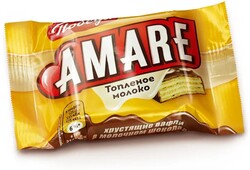 Конфеты вафельные Амаре со вкусом топленого молока в молочном шоколаде 0,5кг. Победа КФ ООО