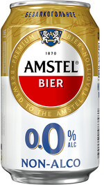 Пиво светлое безалкогольное AMSTEL 0.0 пастеризованное, не более 0,3%, ж/б, 0.33л Россия, 0.33 L