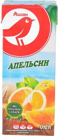 Сок АШАН апельсиновый с 3 лет, 200 мл