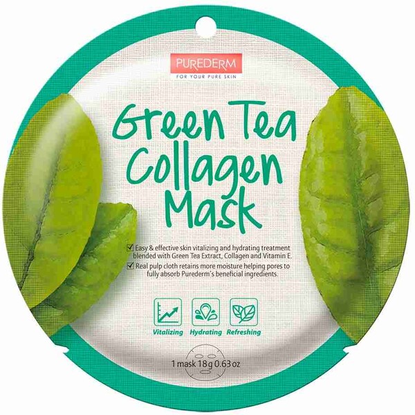 Маска для лица Purederm Коллагеновая регенерирующая с экстрактом зеленого чая 19мл