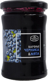 Черничное варенье с мятой/Домашнее/банка 0,3кг