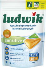Капсулы для стирки 2 в 1 белого и цветного белья  Ludwik Sensitive, 10 шт.