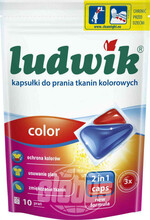 Капсулы для стирки 2 в 1 цветного белья Ludwik, 10 шт.