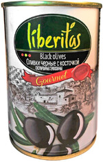 Оливки черные Liberitas с косточкой, 280 гр, ж/б